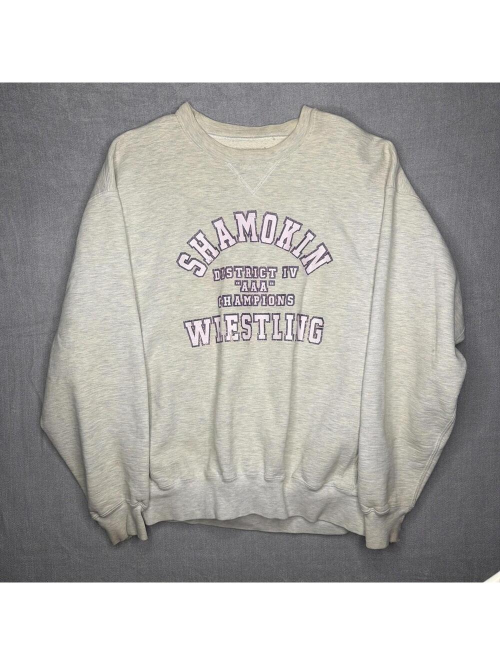 Vintage 90s Russell USA Pro Cotton Pullover Shamokin PA Sweatshirt XL White
